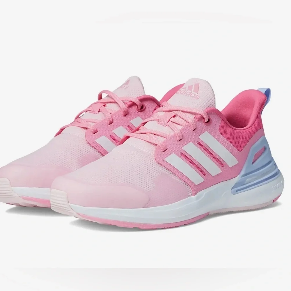 Adidas New Kid Pink Rapida Sport Sneakers Size 4 - Picture 2 of 9